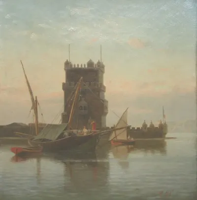 View of Torre Belem in Lisbon.