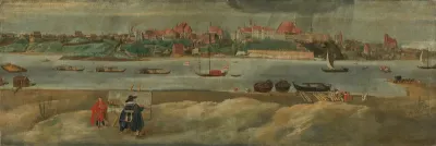 View of Warsaw from Vistula river, ca. 1625