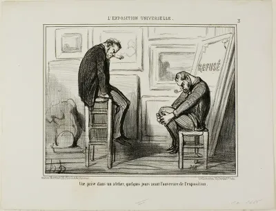 View Taken in a Studio a Few Ways before the Opening of the Exhibition, plate 3 from L'exposition Universelle