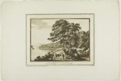 View Up Neath River from the House at Briton Ferry in Glamorgan Shire, plate five from Twelve Views in South Wales