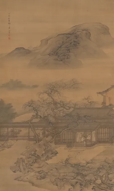 Viewing Plum Blossoms with Warm Wine 溫酒賞梅圖