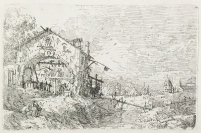 Views:  A Woman Drawing Water under an Arch