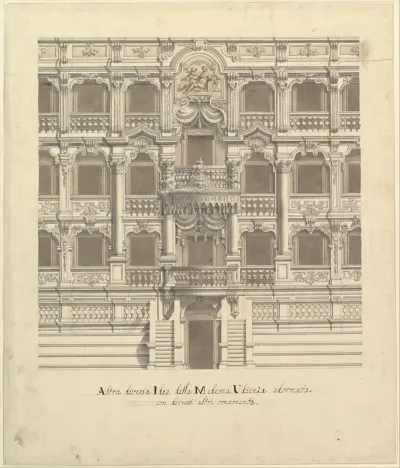 Views of a Theater (Bayreuth): Interior Elevation of the Theater Showing Royal Box