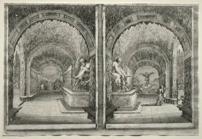 Views of the Villa of Pratolino:  Two Views of the Grotto
