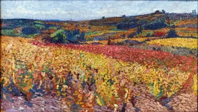 Vignes en automne étude pour Les Vendanges
