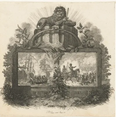 Vignet met allegorie op het tijdvak 1781-1831