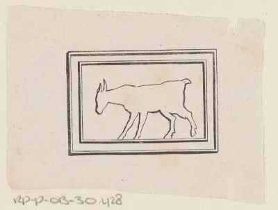 Vignet met de contour van een bok