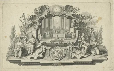 Vignet met de kroning van Frans I Stefan tot keizer, 1745