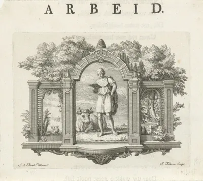Vignet met de personificatie van Arbeid