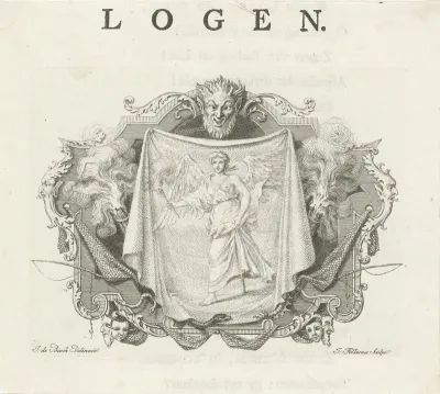 Vignet met de personificatie van de Leugen