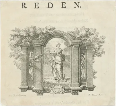 Vignet met de personificatie van de Rede