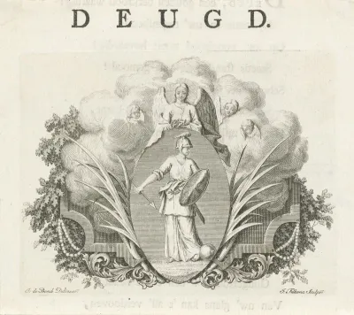 Vignet met de personificatie van Deugd