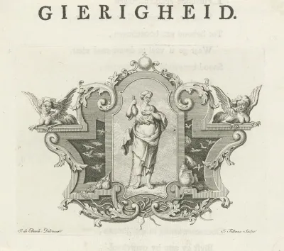 Vignet met de personificatie van Gierigheid
