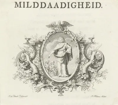 Vignet met de personificatie van Milddadigheid