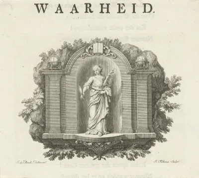 Vignet met de personificatie van Waarheid