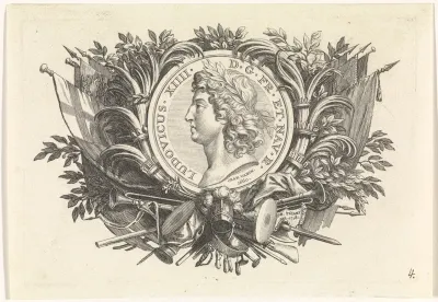 Vignet met het portret van Lodewijk XIII