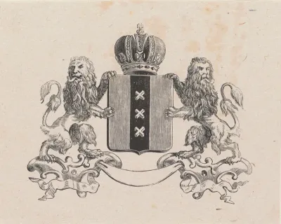 Vignet met het wapen van de stad Amsterdam