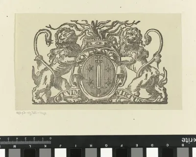 Vignet met het wapen van de stad Haarlem