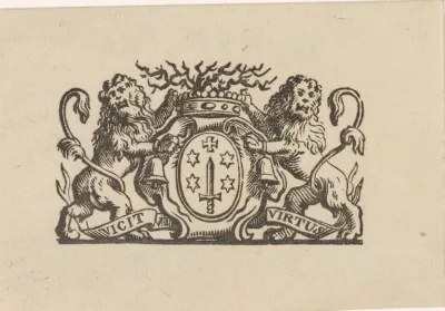 Vignet met het wapen van de stad Haarlem