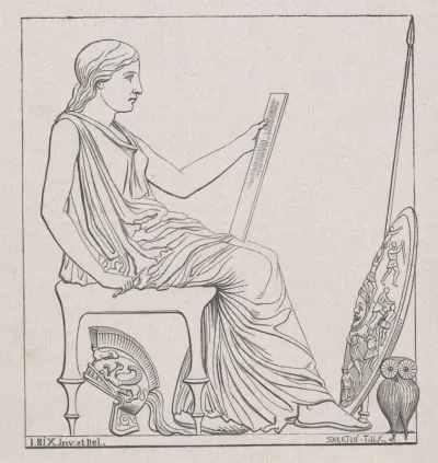Vignet met Minerva