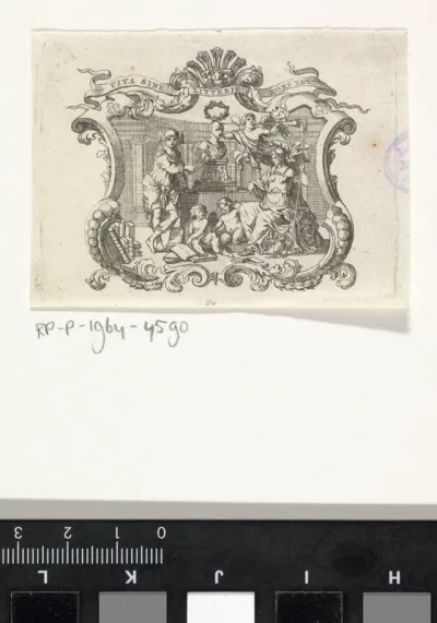 Vignet met Minerva en Mercurius