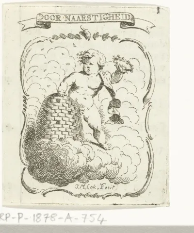 Vignet met putto en bijenkorf
