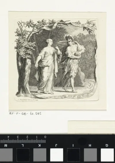 Vignet met Theseus en Ariadne