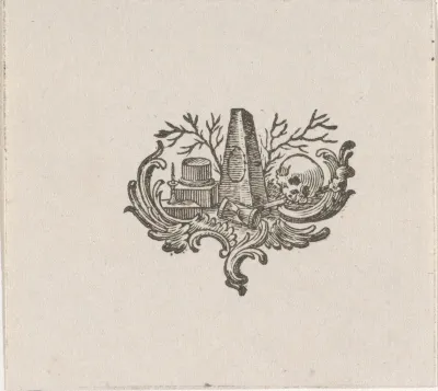 Vignet met vanitassymbolen