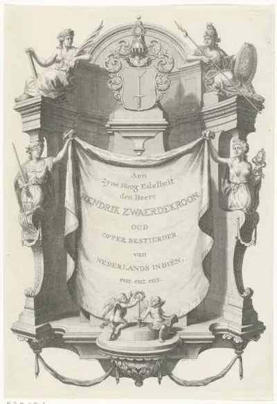 Vignet met wapenschild van Hendrik Zwaerdekroon