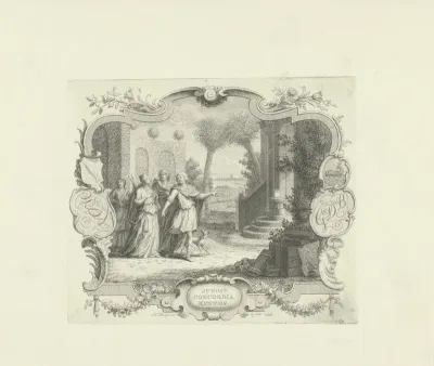 Vignet op het huwelijk van Willem de Neve Abrahamsz. en Geertruide de Bruin