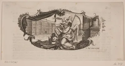 Vignet til Lauritz de Thurah's, "Hafnia Hodierna, Eller Udførlig Beskrivelse om den Kongelige Residentz- og Hoved-Stad Kiøbenhavn", 1748