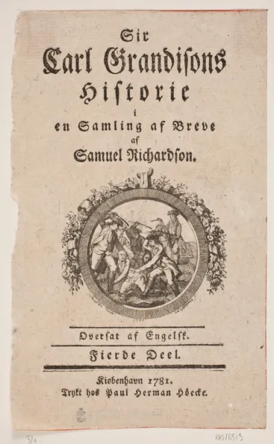 Vignet til "Sir Carl Grandisons Historie", 4. del, af Samuel Richardson, København 1780