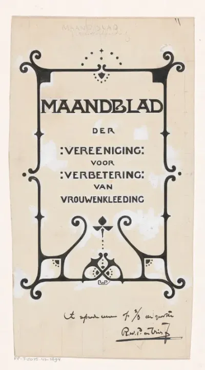 Vignet van het Maandblad der Vereeniging voor verbetering van vrouwenkleeding