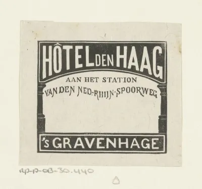 Vignet van hotel 'Den Haag' te Den Haag