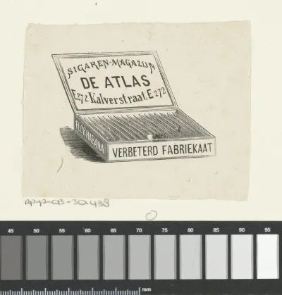 Vignet van sigarenmagazijn 'De Atlas' te Amsterdam