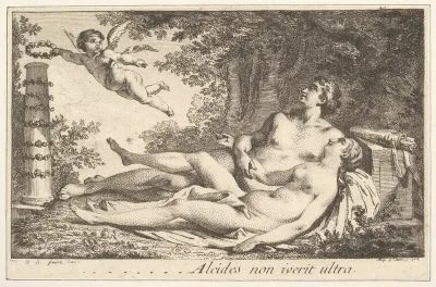 Vignette en regard du nom de Aug. de St. Aubin (Vignette next to the name of Augustin de Saint-Aubin), volume 2, plate 150 of "Dictionnaire des Graveurs. Anciens et Modernes Depuis l'origine de la Gravure, par F. Basan Graveur, Seconde Edition [...] 