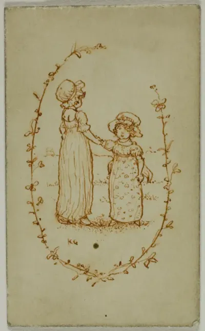Vignette of Two Girls (recto); Athena (verso)