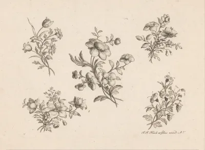 Vijf bossen bloemen