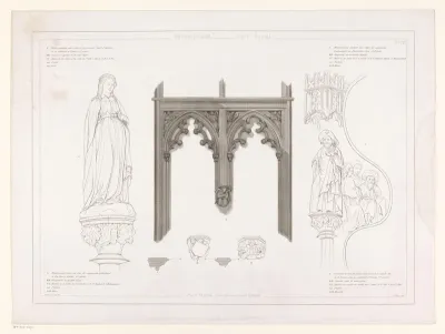 Vijf details van de Sint-Janskathedraal te 's-Hertogenbosch