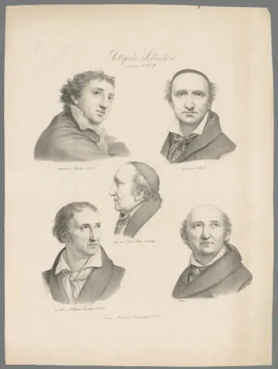 Vijf portretten van Gottfried Schadow