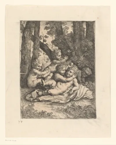 Vijf spelende putti