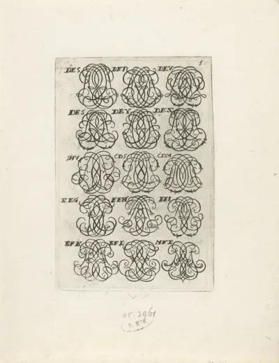 Vijftien lettermonogrammen (EFN-FGK)