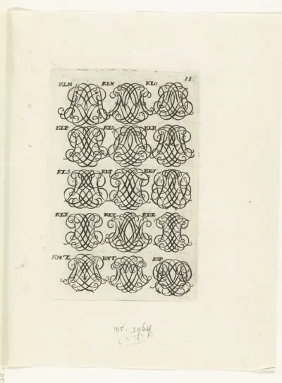 Vijftien lettermonogrammen (KLM-KOP)
