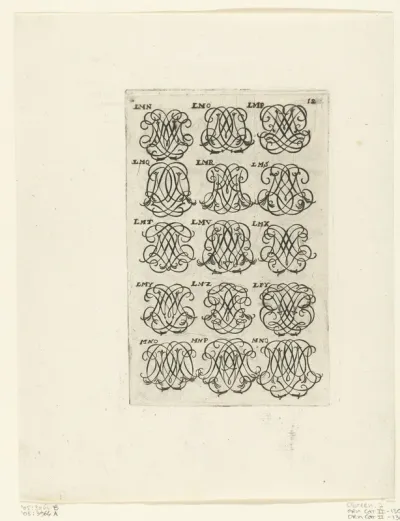 Vijftien lettermonogrammen (LMN-MNQ)