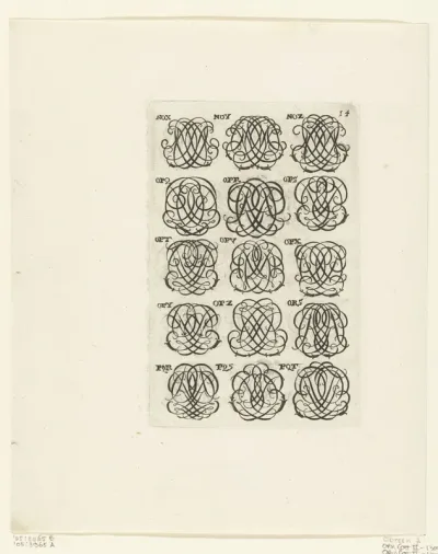 Vijftien lettermonogrammen (NOX-PQT)