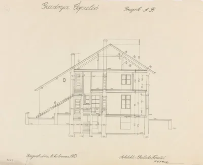 Vila Čepulić, presjek A-B