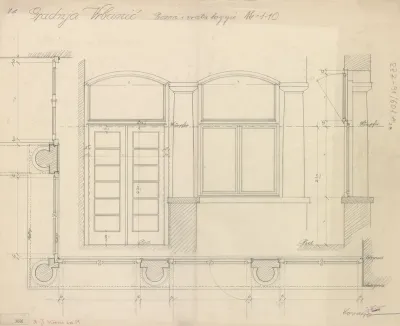 Vila Vrbanić, loggia: 1. vrata, 2. prozori