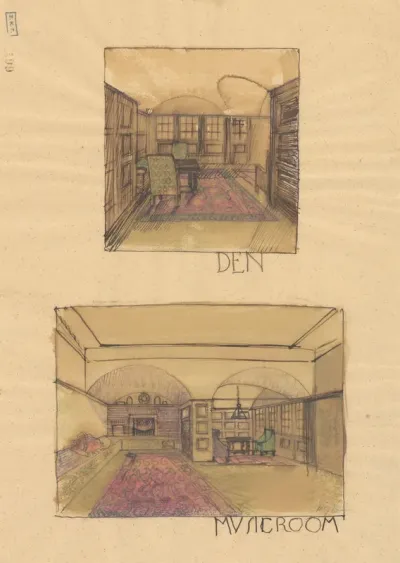 Vila Vrbanić, studije interijera, 1."Den", 2. "Music room"