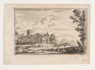 Villa med dobbelttrappe set fra haven