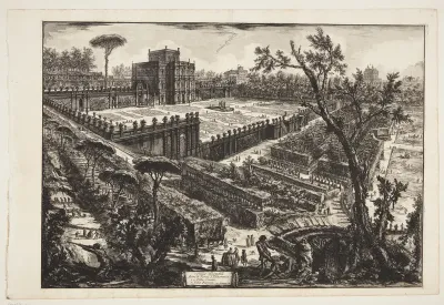 Villa Pamphili udenfor Porta San Pancrazio, i det fjerne villaerne Corsini og Ferroni